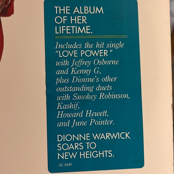 Dionne Warwick Promotional 1987 Reservations For Two Vinyl LP - Picture 3 of 11